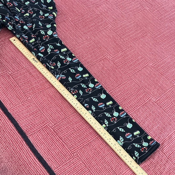 Just Cozy Womens size XS / Small thick fleece colorful festive garland Leggings - Picture 9 of 15